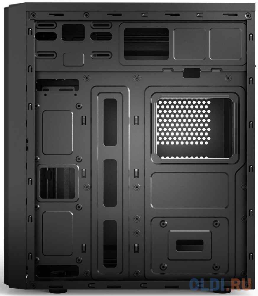 PCC-ATX-E180-USB22-450W Корпус ATX Miditower E180, c БП ATX450-12EC (450W/120mm), 2*USB 2.0, HD Audio+Mic, Black