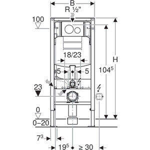 Инсталляция для унитаза Geberit Duofix Sigma20 с белой клавишей (111.301.KJ.5) в Москвe