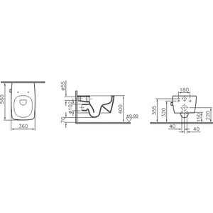 Комплект унитаза-биде Vitra Metropole с инсталляцией Grohe, клавиша хром, сиденье микролифт (7672B003-1687, 90-003-009, 38775001)