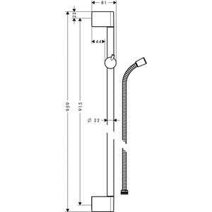 Душевая штанга Hansgrohe Unica Crometta 90 см с шлангом (27614000) в Москвe