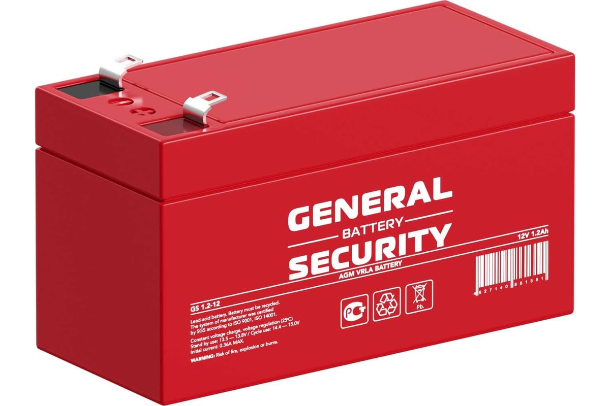 Аккумуляторная батарея для ИБП General Security GS1.2-12, 12V, 1.2Ah (GS1.2-12)