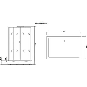 Душевая кабина Niagara NG-6912-01QL BLACK 120х80х210 левая в Москвe