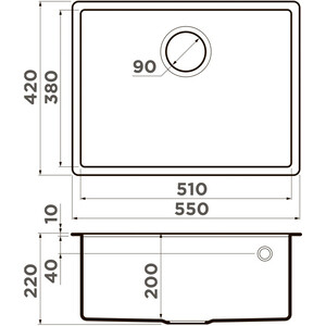 Кухонная мойка Omoikiri Tedori 54-U-GR leningrad grey (4993540)