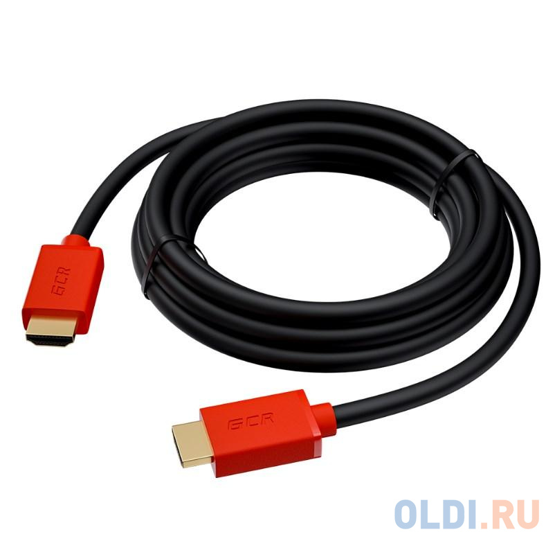 Кабель HDMI 2м Green Connection GCR-HM451-2.0m круглый черный/красный в Москвe