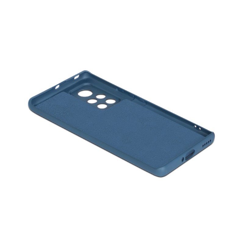 Чехол DF для Honor V40 с микрофиброй Silicone Blue hwOriginal-23 в Москвe