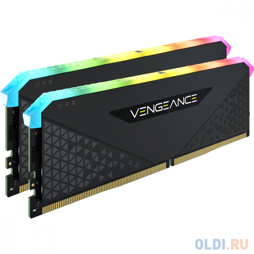 Память оперативная/ Corsair DDR4, 3200MHz 16GB 2x8GB Dimm, Unbuffered, 16-20-20-38, XMP 2.0, Vengeance RGB RS, RGB LED, Black PCB, 1.35V, for AMD Ryze в Москвe