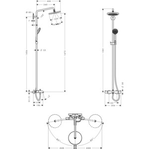 Душевая система Hansgrohe Croma 220 Reno с термостатом (27223000)