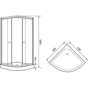 Душевой уголок Agger 100x100 прозрачный (A01-100TCR)