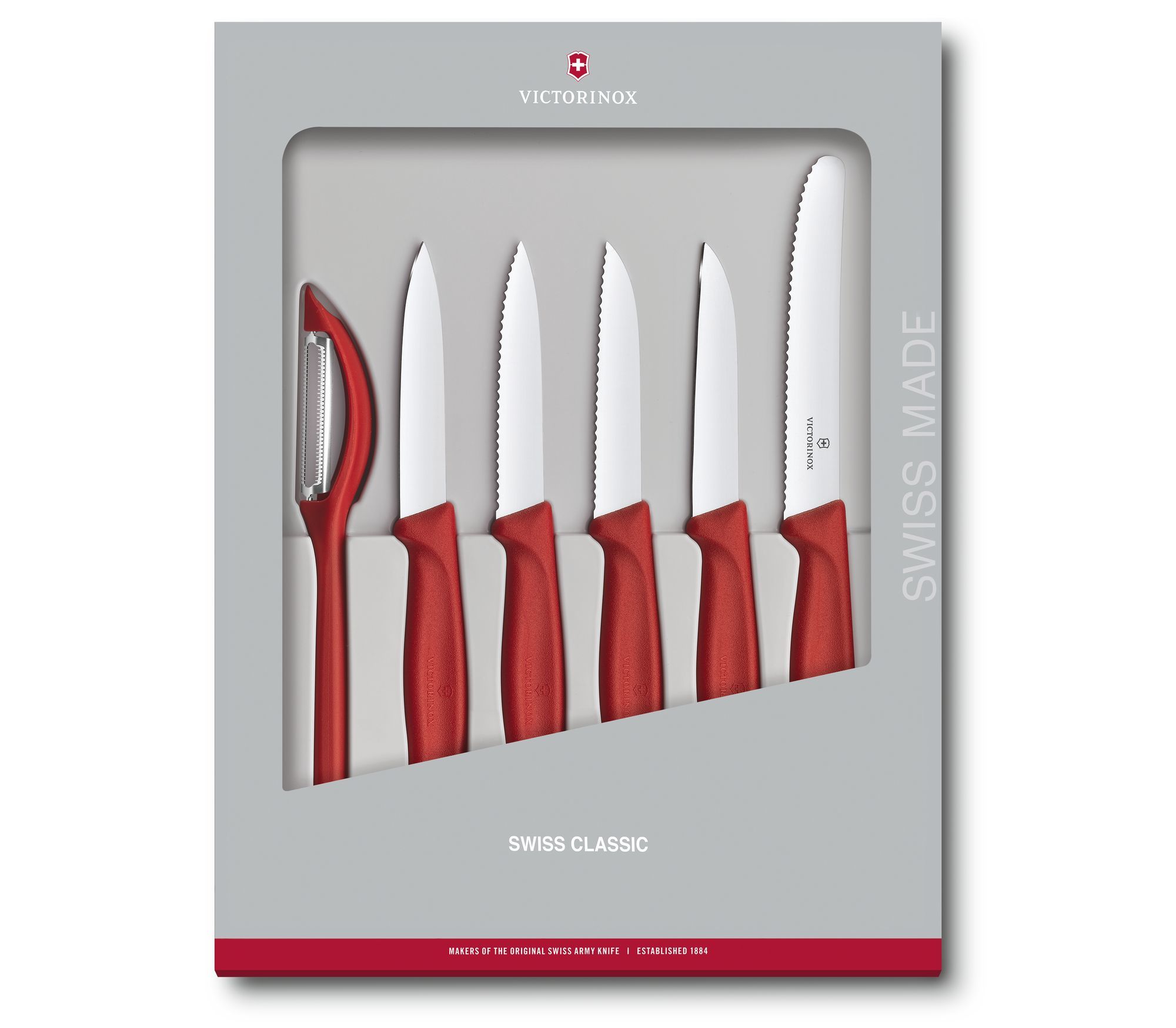 Набор ножей Victorinox Swiss Classic, 5 шт., красный (6.7111.6G)