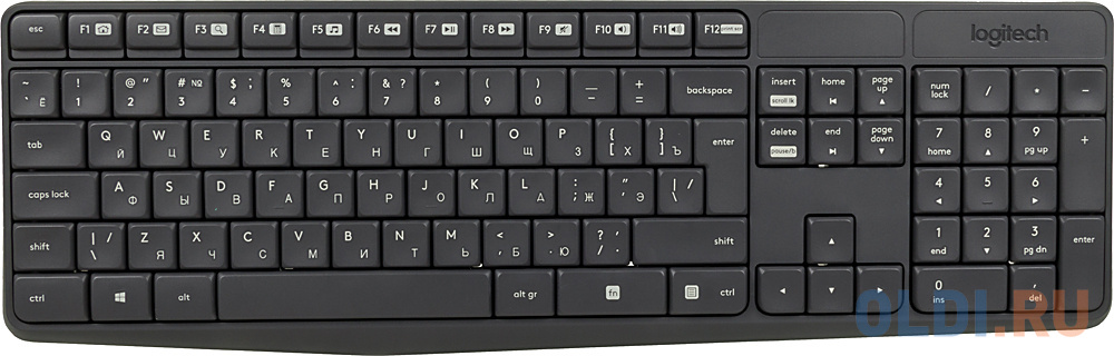 Клавиатура + мышь Logitech MK235 клав:серый мышь:серый USB беспроводная Multimedia (920-007931)