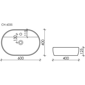 Раковина накладная Ceramica Nova Element 60х40 (CN6035) в Москвe