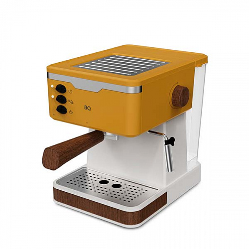 Кофеварка рожковая BQ CM2006, 850 Вт, кофе молотый, 1.7 л, капучинатор, желтый
