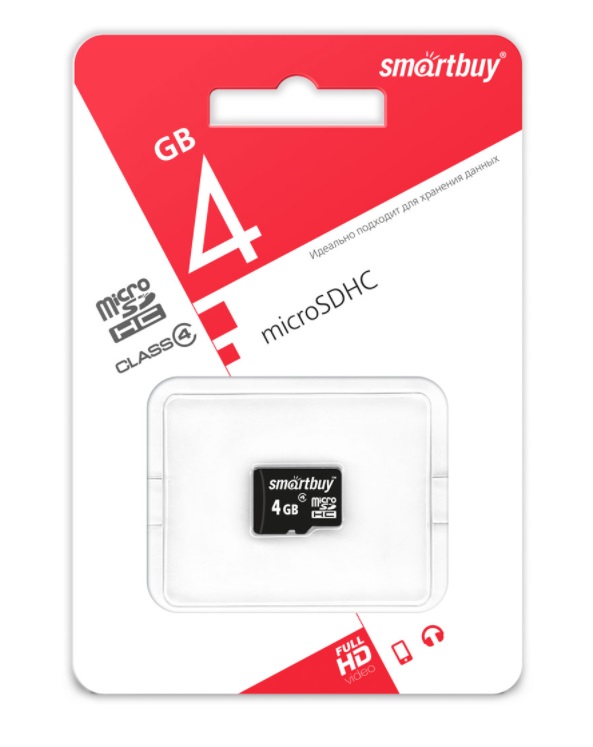Карта памяти 4Gb microSDHC Smart Buy Class 4 (0)