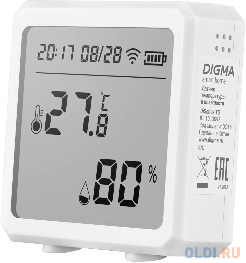 Датчик темпер./влажн. Digma DiSense T5 (DST5) белый