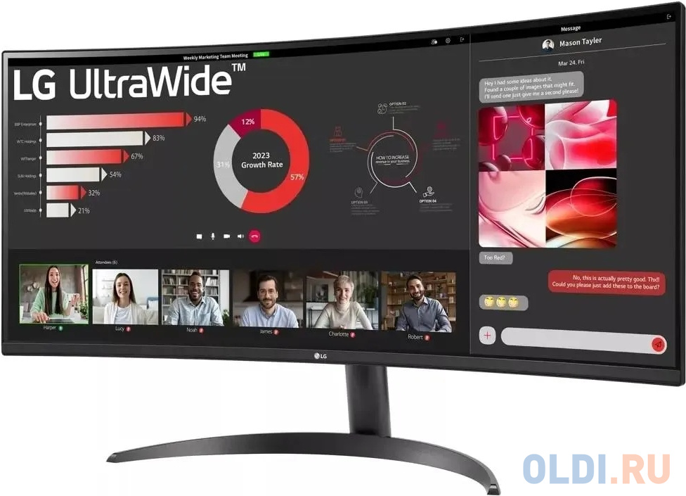 34" LG UltraWide 34WR50QK-B VA 3440x1440 5 ms HDMI, DisplayPort