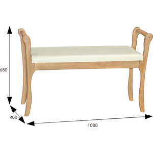 Скамья для прихожей Мебелик с подлокотниками мягкая, экокожа крем, каркас бук (П0005680) в Москвe