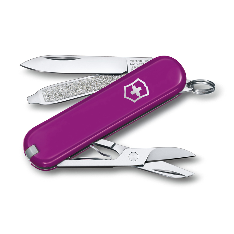 Нож-брелок Victorinox Classic SD Colors, 58 мм, 7 функций, "Tasty Grape"