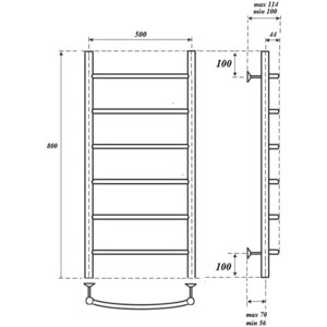 Полотенцесушитель водяной Point П6 500х800 хром (PN04158)