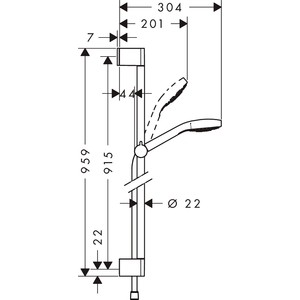 Душевой гарнитур Hansgrohe Croma Select S 90 см (26574400) в Москвe