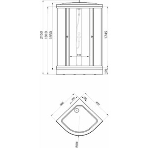 Душевая кабина Triton Ультра 90x90 задние стенки матовые, стекла прозрачные (Щ0000039048)