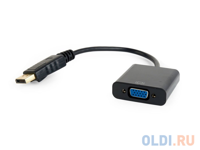 Переходник DisplayPort - VGA Cablexpert A-DPM-VGAF-02, 20M/15F, кабель 15см, черный, пакет в Москвe