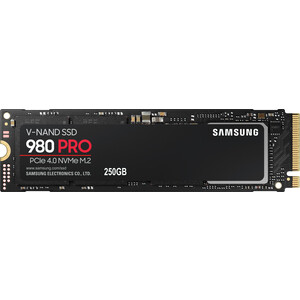 SSD накопитель Samsung 250GB 980 PRO, M.2, PCI-E 4.0 x4, 3D MLC NAND [R/W - 6400/2700 MB/s]