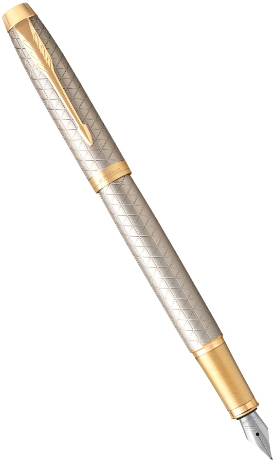 Ручка перьевая IM Premium F323 (1931684) Grey GT F перо сталь нержавеющая подар.кор.