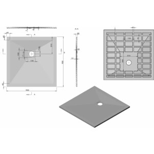 Душевой поддон Vincea VST-4SR 90х90 с сифоном, антрацит (VST-4SR9090A, Vsph-D132)