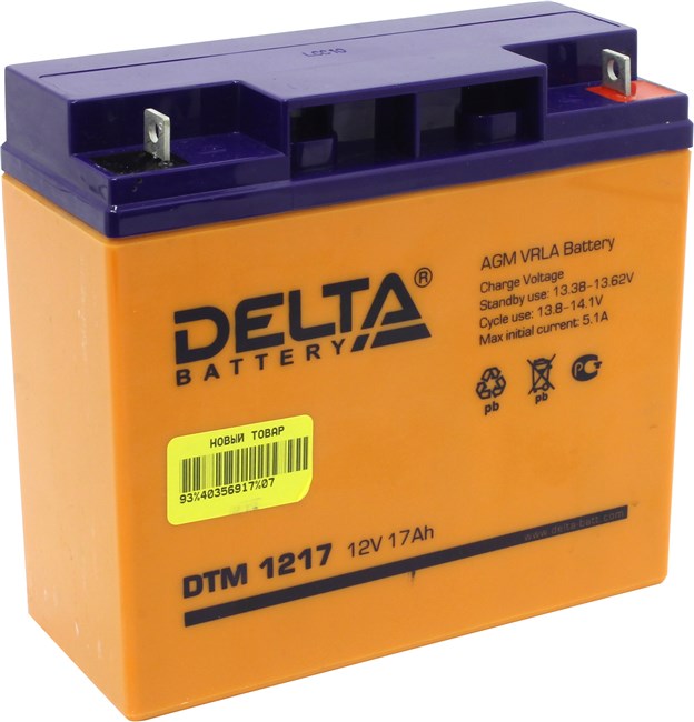 Аккумуляторная батарея для ИБП Delta DTM DTM 1217, 12V, 17Ah