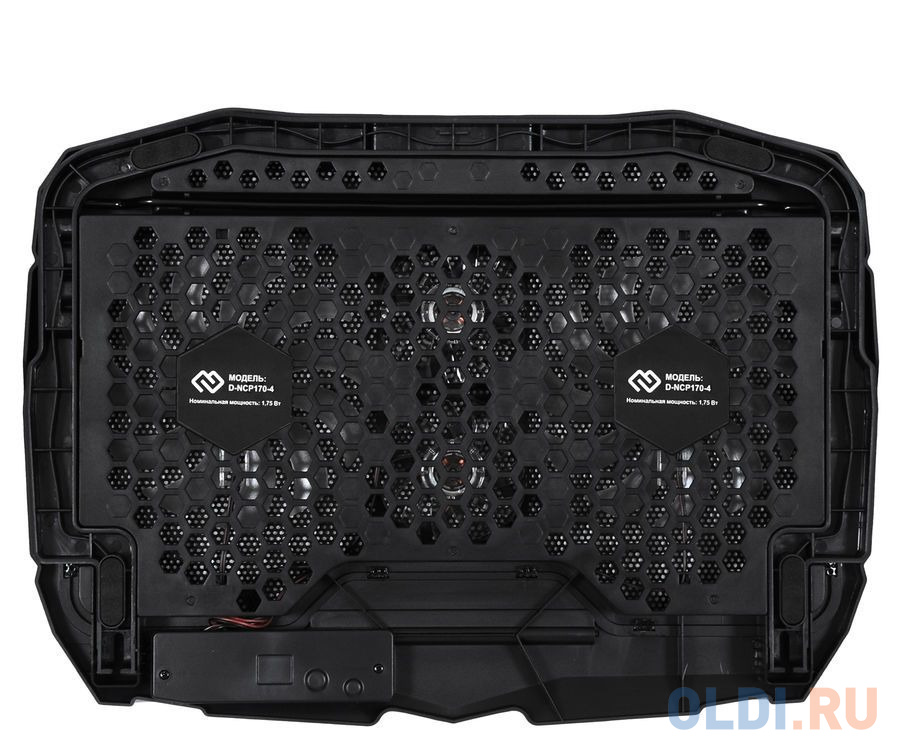 Подставка для ноутбука Digma D-NCP170-4 17"390x280x28мм 2xUSB 4x 70/125ммFAN 750г черный