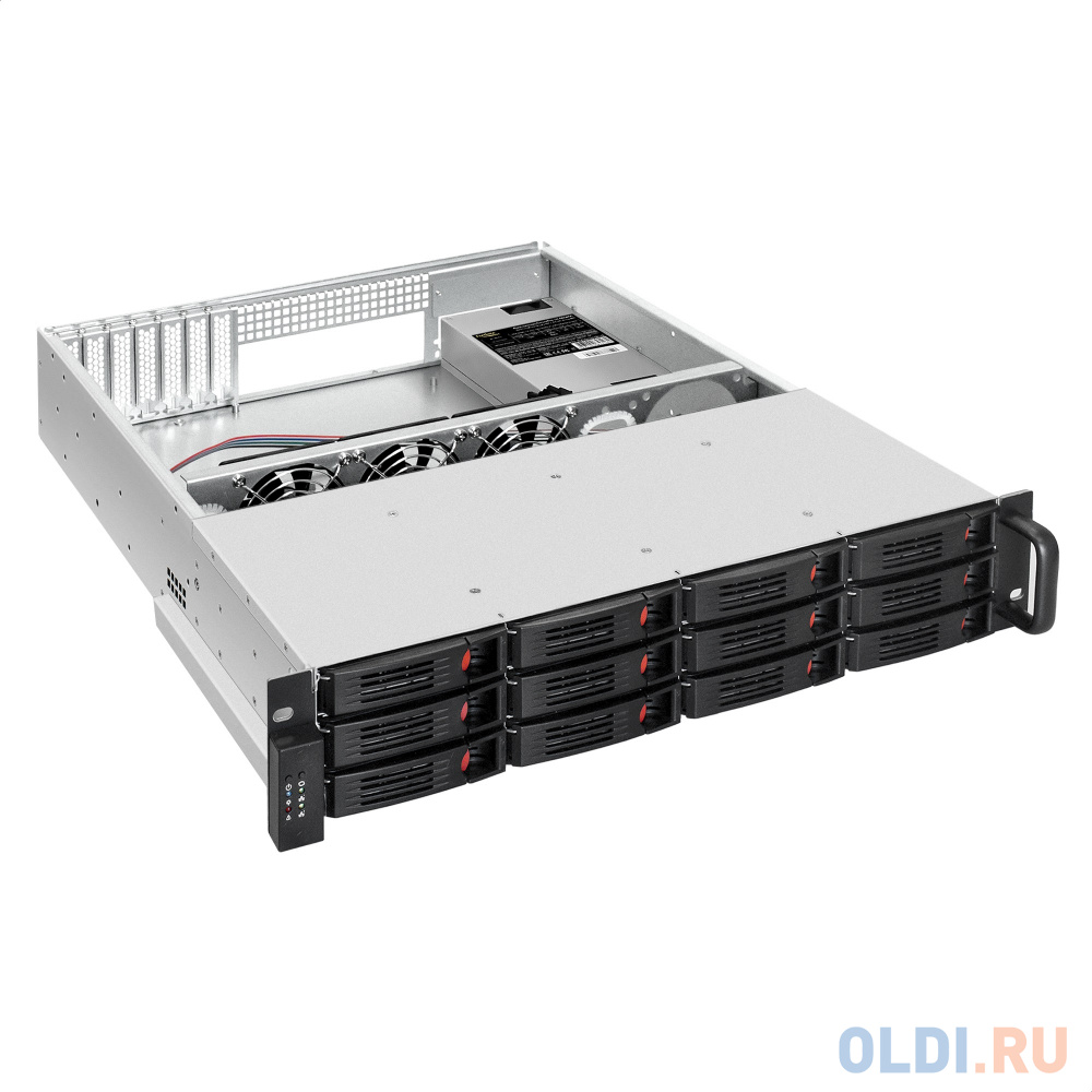 Серверный корпус ExeGate Pro 2U550-HS12 <RM 19", высота 2U, глубина 550, БП 1U-900ADS, 12xHotSwap, USB>