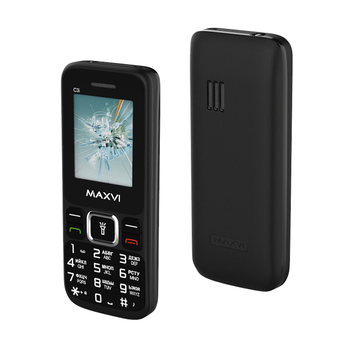 Мобильный телефон MAXVI C3i, 1.77" 160x128 TN, Spreadtrum SC6531Е, 32Mb RAM, 32Mb, BT, 2-Sim, 800 мА·ч, micro-USB, черный