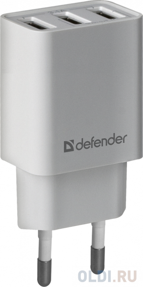 Defender Сетевой адаптер 3xUSB, 5V/3.1А , белый (UPA-31) (83587)