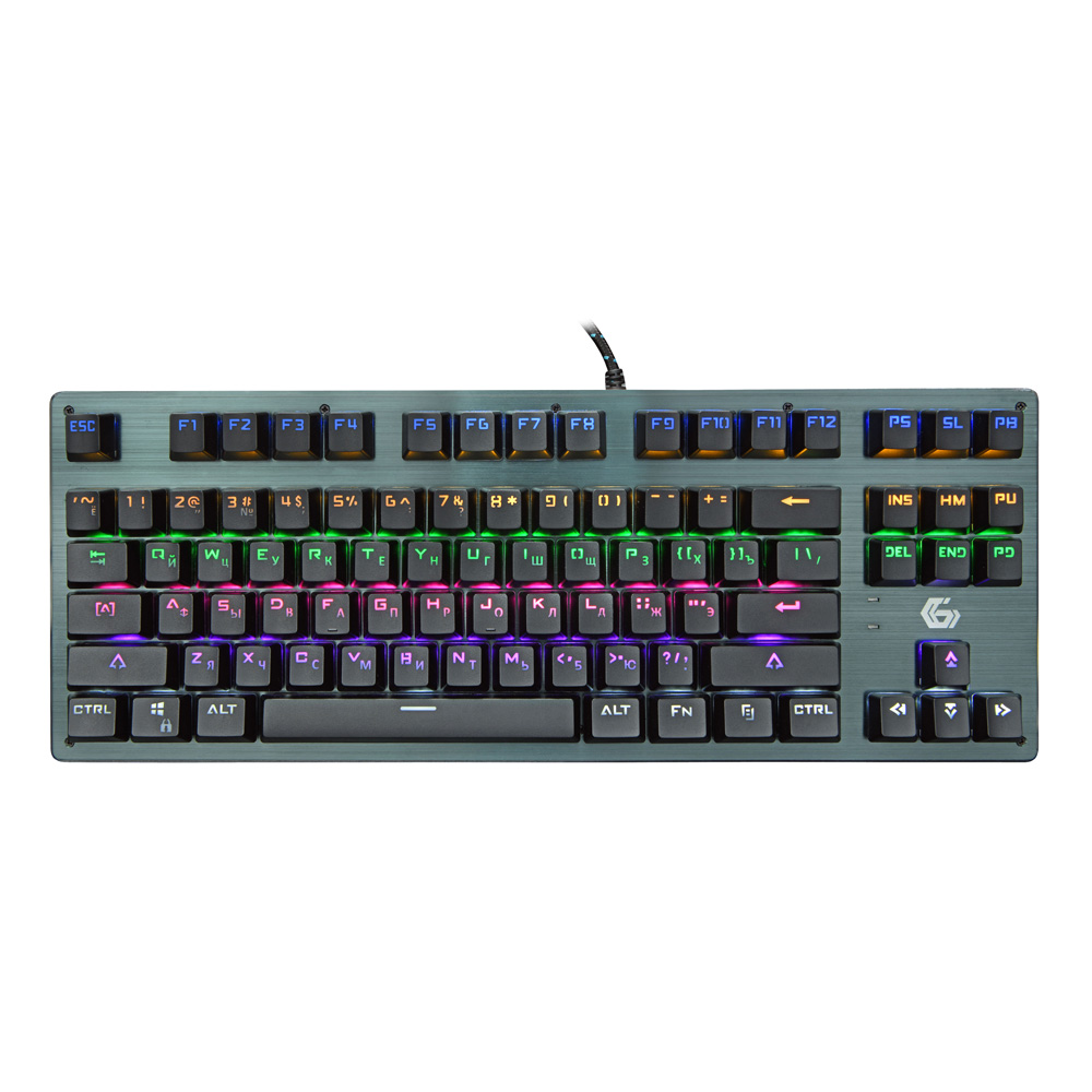 Клавиатура проводная Gembird KB-G540L, механическая, Outemu Blue, подсветка, USB, черный