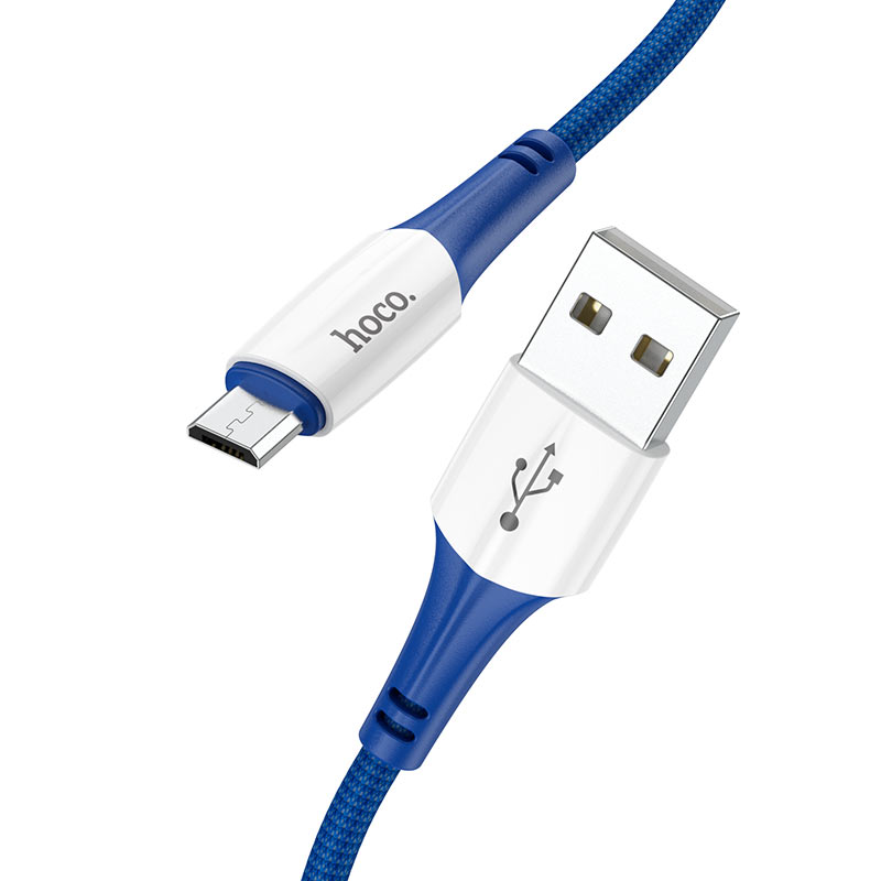 Кабель USB 2.0(Am)-Micro USB 2.0(Bm), 2.4A, 1м, синий HOCO Ferry X70 (6931474760470)