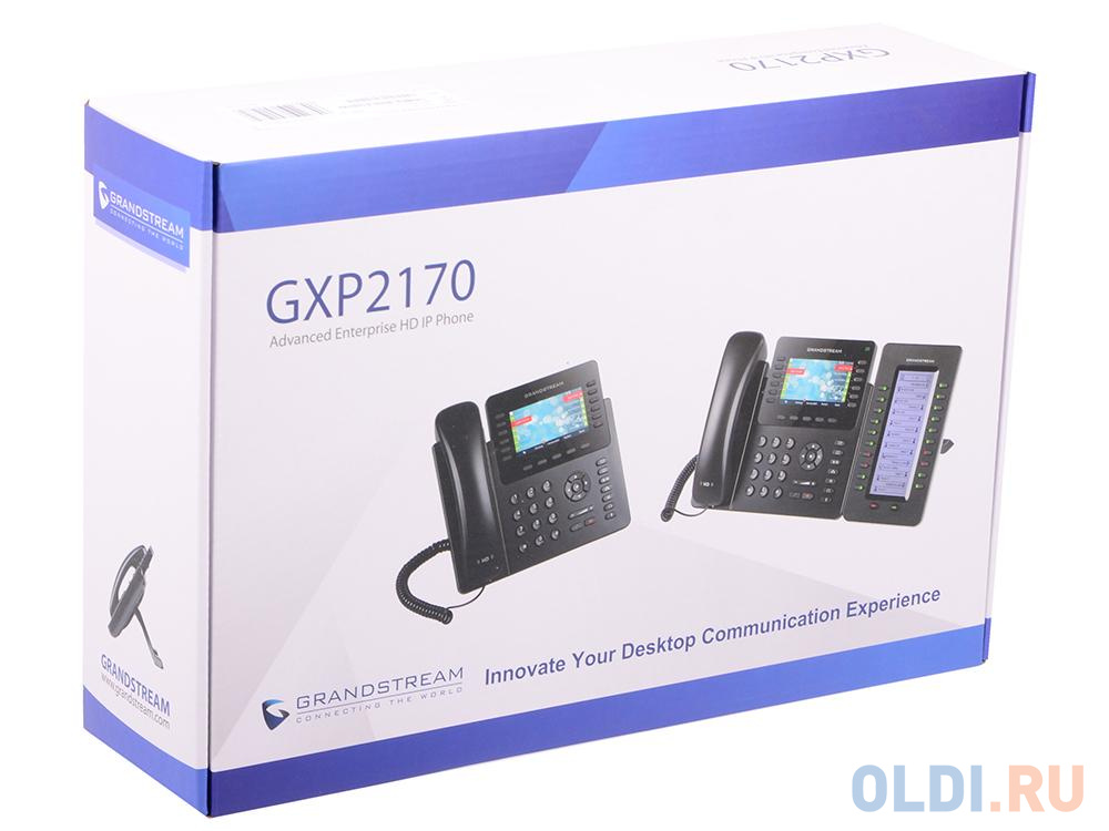 Телефон IP Grandstream GXP-2170 12 линий 6 SIP-аккаунтов 2x10/100/1000Mbps цветной LCD PoE USB Bluet (Аналог телефона IP Yealink SIP-T48S 16 SIP-аккау