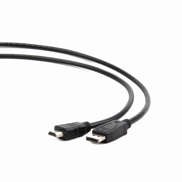 Кабель DisplayPort(20M)-HDMI(19M), экранированный, 1 м, черный Bion (BXP-CC-DP-HDMI-010)