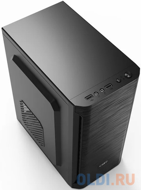 CBR PCC-MATX-MX10-400W2 Корпус mATX Minitower MX10, c БП PSU-ATX400-08EC (400W/80mm), 2*USB 2.0, HD Audio+Mic, Black