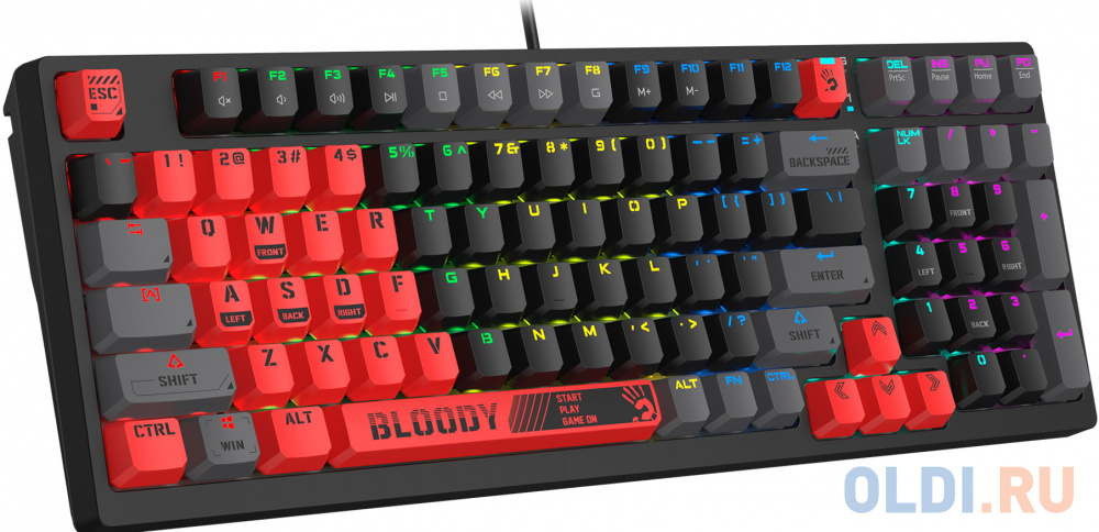 Клавиатура A4Tech Bloody S98 механическая красный/черный USB for gamer LED (SPORTS RED)