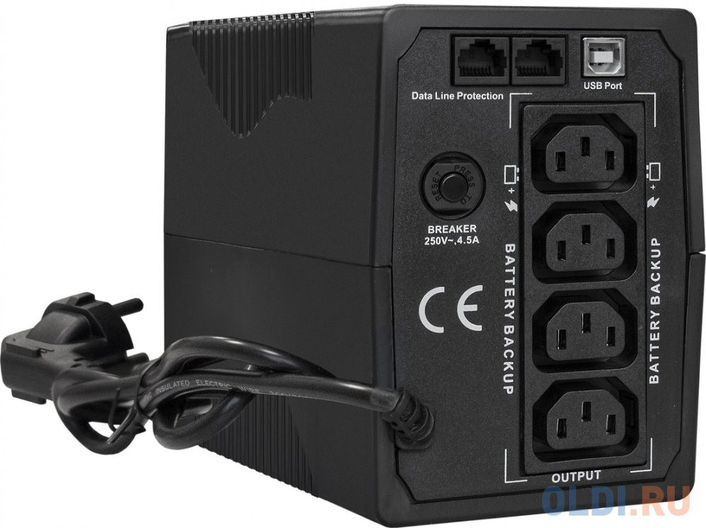 ИБП ExeGate SpecialPro UNB-600.LED.AVR.4C13.RJ.USB <600VA/360W, LED, AVR, 4*C13, RJ45/11, USB, Black>