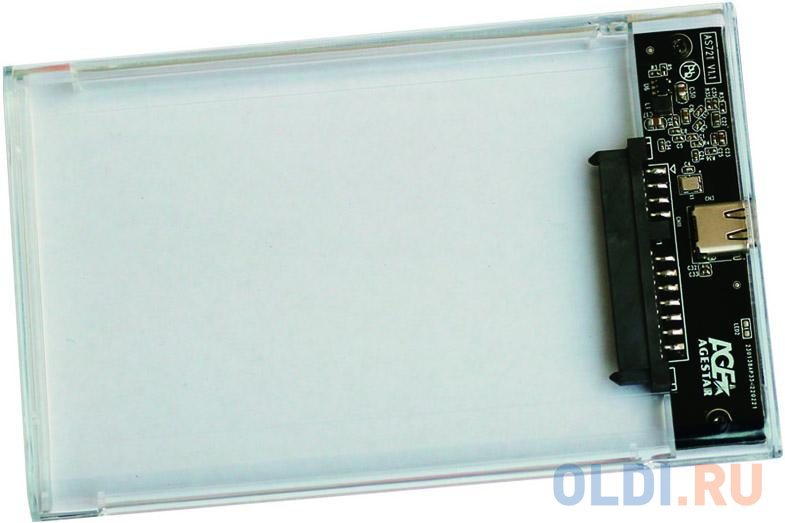 Внешний корпус для HDD/SSD AgeStar 3UB2P6C SATA III пластик прозрачный 2.5"