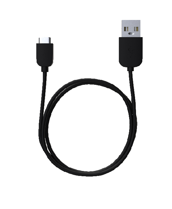 Кабель USB-USB Type C 2.0, Maxvi, 1m, черный (MC-02)