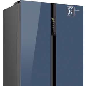 Холодильник Weissgauff WSBS 600 NoFrost Inverter Blue Glass