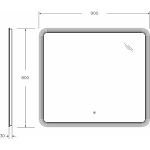 Зеркало Cezares Duet 90х80 с подсветкой, сенсор (CZR-SPC-DUET-900-800-LED-TCH)