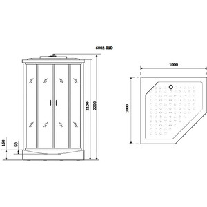 Душевая кабина Niagara NG-6002-01D 100х100х220