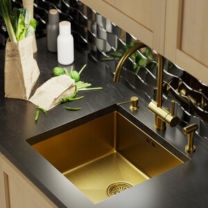 Кухонная мойка Mixline Pro 45х42 золото (4630099747782)