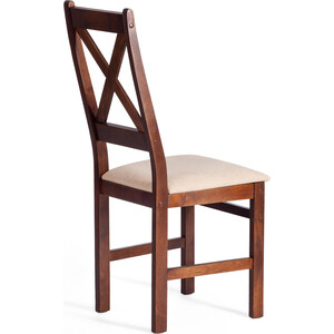 Стул TetChair CROSSMAN, NEW, Многослойный березовый шпон, 41х40х100 см, cappuchino / велюр бежевый (21625)