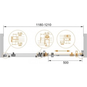 Душевая дверь Cezares Stylus-M BF-1 120x195 прозрачная, хром (STYLUS-O-M-BF-1-120-C-Cr) в Москвe