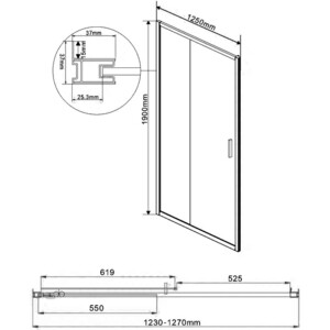 Душевая дверь Vincea Garda VDS-1G 125х190 прозрачная, хром (VDS-1G125CL) в Москвe