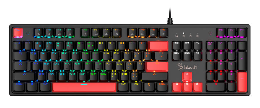 Клавиатура A4Tech Bloody S510N черный/красный (S510N (FIRE BLACK))